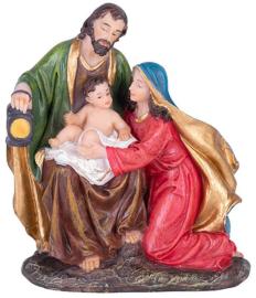 MagicHome Dekorácia Vianoce, Svätá rodinka, polyresin, 12,5 cm