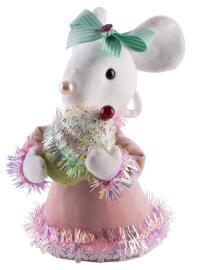 MagicHome Dekorácia Candy Line, myška, ružová, 27 cm