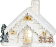 MagicHome Dekorácia Vianoce, Domček s komínom, keramika, 40 cm, LED - cena, porovnanie