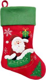 MagicHome Dekorácia Vianoce, Ponožka so santom, 41 cm