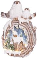 MagicHome Dekorácia Vianoce, Vtáčiky s domčekmi, LED, keramika, 33,3x16,5x47 cm - cena, porovnanie