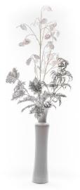 MagicHome Vetvička Vianoce, MoneyPlant.White, biela, 56x107 cm