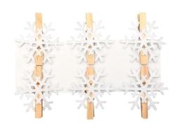 MagicHome Dekorácia Vianoce Woodeco, Snehová vločka, 4 cm
