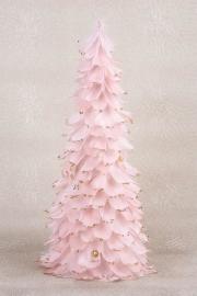 MagicHome Dekorácia Vianoce, Stromček z páperia, ružový, 22x46 cm