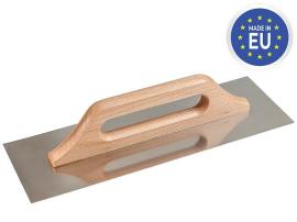 Strend Pro Hladítko Premium, s drev. rúčkou, 270x130 mm, 0,7 mm, rovné, nerez