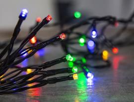 MagicHome Reťaz Vianoce Ceibo, 96 LED multicolor, 8 funkcií, časovač, 3xAA, exteriér, L-7 m