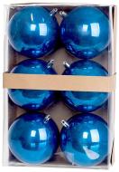 MagicHome Gule  Vianoce, 6ks modré, perleťové 10cm