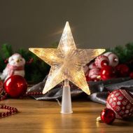 MagicHome Hviezda  Vianoce, 10x LED, zlatá, 2xAA