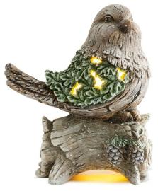 MagicHome Dekorácia Vianoce, Sýkorka na kmeni, 9 LED