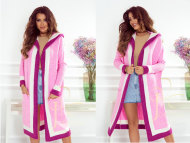 Fashionweek Dlhý kardigán, pletený kabát s kapucňou AGNES - cena, porovnanie