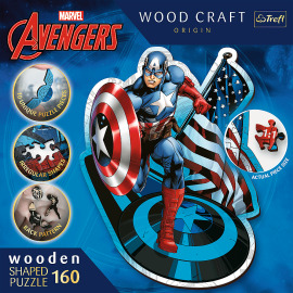 Trefl Drevené puzzle 160 - Nebojácny Kapitán America