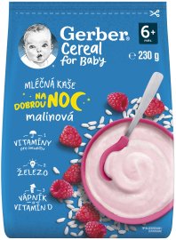 Gerber Cereal mliečna kaša malinová Dobrú noc 230g