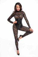 Noir Handmade F299 Enigma Lace Catsuit with Underbust Bodice - cena, porovnanie