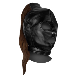 Ouch! Xtreme Mask with Brown Ponytail