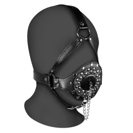 Ouch! Xtreme Open Mouth Gag Head Harness with Plug Stopper