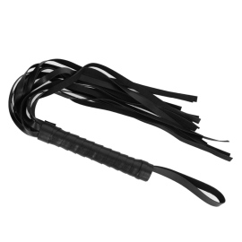 Intense Fetish Vegan Leather Flogger Black