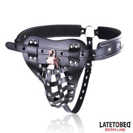 Latetobed BDSM Line Mens Chastity Pants with Cage