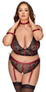 Cottelli Bondage Longline Bra & Crotchless Suspender Thong Set - cena, porovnanie