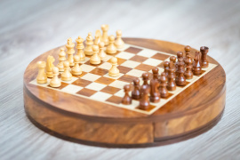 Magnetické drevené šachy okrúhle LUX zásuvné