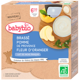 Babybio Brassé jablko pomarančový kvet 4x85g