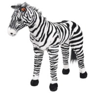 vidaXL Stojaca plyšová hračkárska zebra, čierno biela XXL - cena, porovnanie