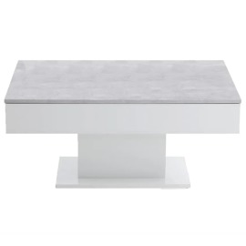 FMD Konferenčný stolík betónovo-sivý a biely