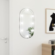vidaXL Zrkadlo s LED svetlami 80x40 cm sklenené oválne - cena, porovnanie