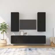 vidaXL 5-dielna súprava TV skriniek čierna spracované drevo - cena, porovnanie