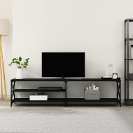 vidaXL TV skrinka čierna 200x40x50 cm kompozitné drevo a kov - cena, porovnanie