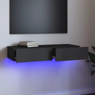 vidaXL TV skrinka s LED svetlami sivá 90x35x15,5 cm - cena, porovnanie