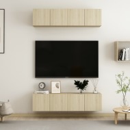 vidaXL TV skrinky 4 ks dub sonoma 60x30x30 cm drevotrieska - cena, porovnanie