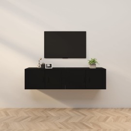 vidaXL Nástenné TV skrinky 2 ks čierne 80x34,5x40 cm