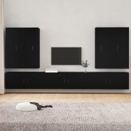 vidaXL 7-dielna súprava TV skriniek čierna spracované drevo - cena, porovnanie