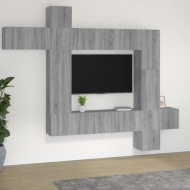 vidaXL 9-dielna súprava TV skriniek sivý dub sonoma spracované drevo - cena, porovnanie