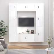 vidaXL 8-dielna súprava TV skriniek lesklá biela spracované drevo - cena, porovnanie