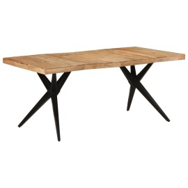 vidaXL Jedálenský stôl čierny 180x90x77 cm masívne akáciové drevo