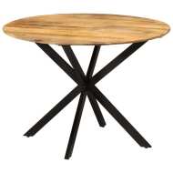 vidaXL Jedálenský stôl Ø110x78 masívne mangovníkové drevo a oceľ - cena, porovnanie