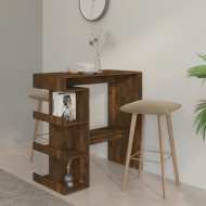 vidaXL Barový stôl s úložným regálom dymový dub 100x50x101,5 cm drevotrieska - cena, porovnanie