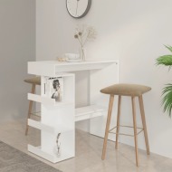 vidaXL Barový stolík s úložným regálom biely 100x50x101,5 cm drevotrieska - cena, porovnanie