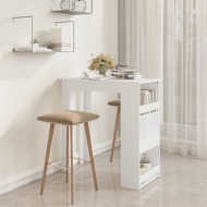 vidaXL Barový stôl s úložným regálom biely 102x50x103,5 cm drevotrieska - cena, porovnanie