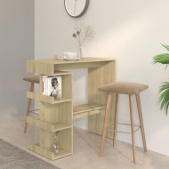 vidaXL Barový stolík s úložným regálom dub sonoma 100x50x101,5 cm drevotrieska - cena, porovnanie