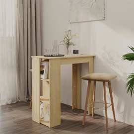vidaXL Barový stôl s poličkou dub sonoma 102x50x103,5 cm drevotrieska