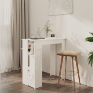vidaXL Barový stôl s poličkou lesklý biely 102x50x103,5 cm drevotrieska - cena, porovnanie