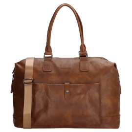 Beagles Hnedá ľahká kožená cestovná taška "Imperial" M