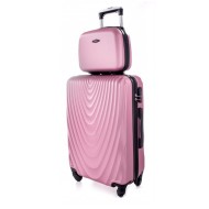 Rogal Ružová sada (taška+kufor) škrupinových kufrov "Motion" L, XL - cena, porovnanie