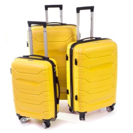 Rogal Žltá sada prémiových plastových kufrov "Wallstreet" M, L, XL