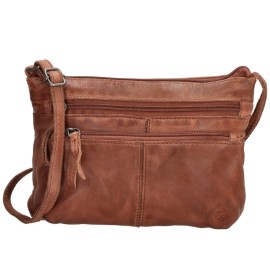 Hide & Stitches Tmavohnedá kožená crossbody kabelka „Bonavitta“