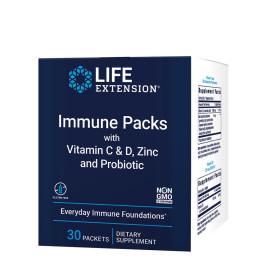 Life Extension Immune Packs With Vitamin C & D, Zinc And Probiotic 30tbl