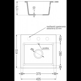 Mexen Milo 435 x 410 mm