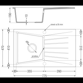 Mexen Cesar 775 x 470 mm